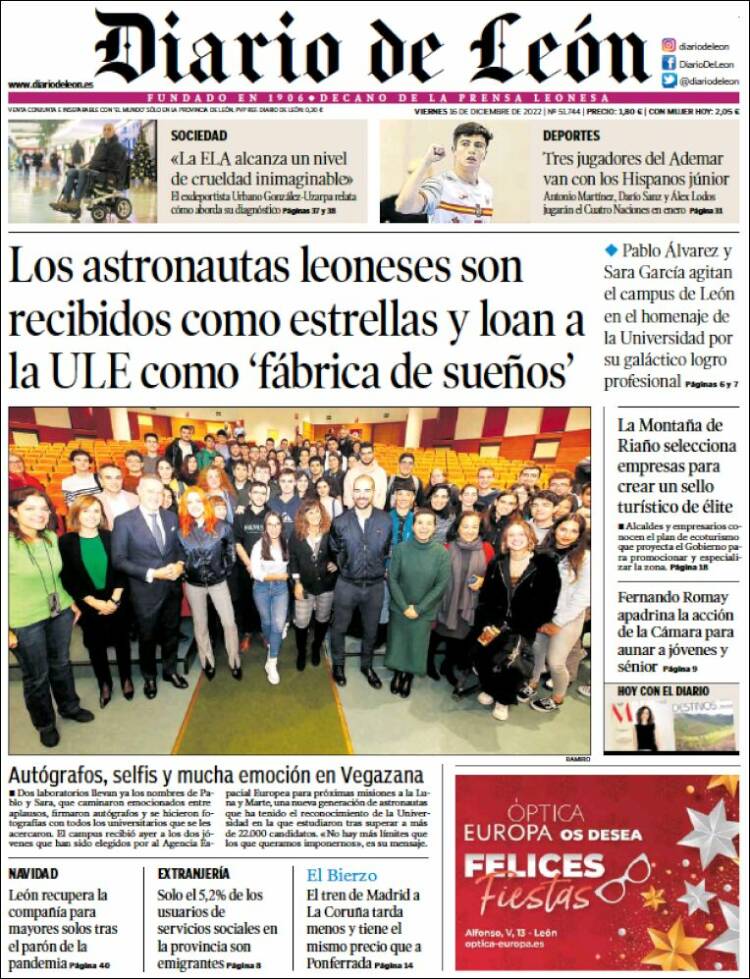 Portada de Diario de León (Espa&ntilde;a)