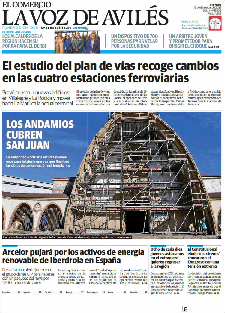 Portada de El Comercio - Avilés (Espa&ntilde;a)