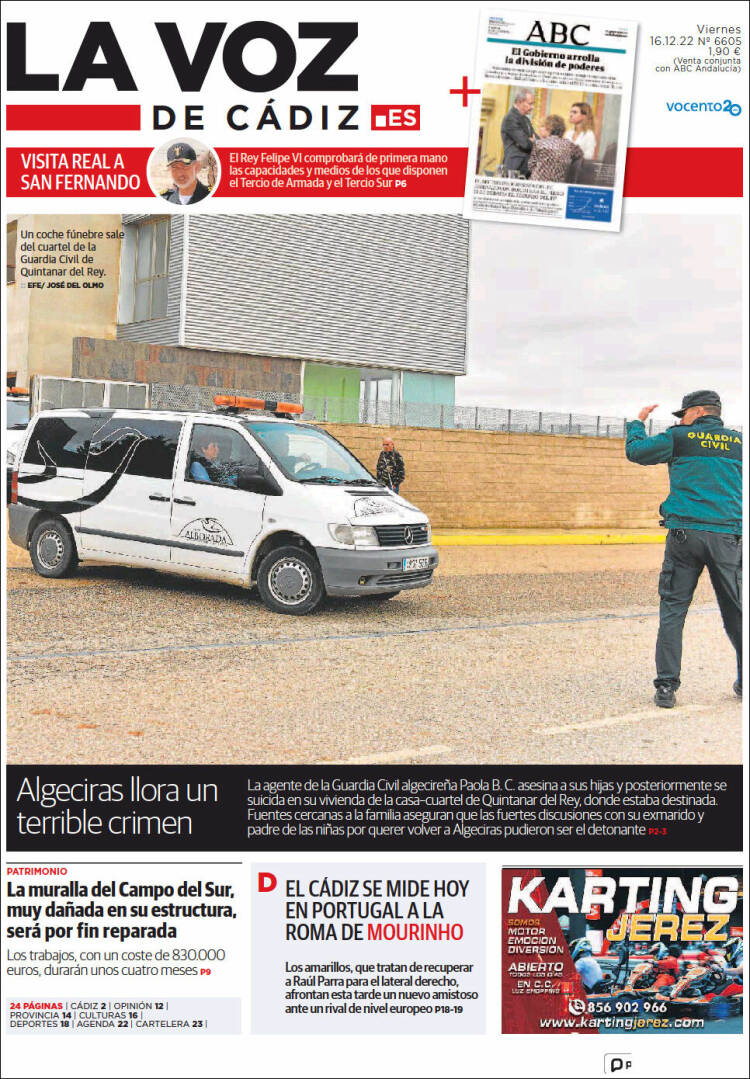 Portada de La Voz de Cádiz (Espa&ntilde;a)