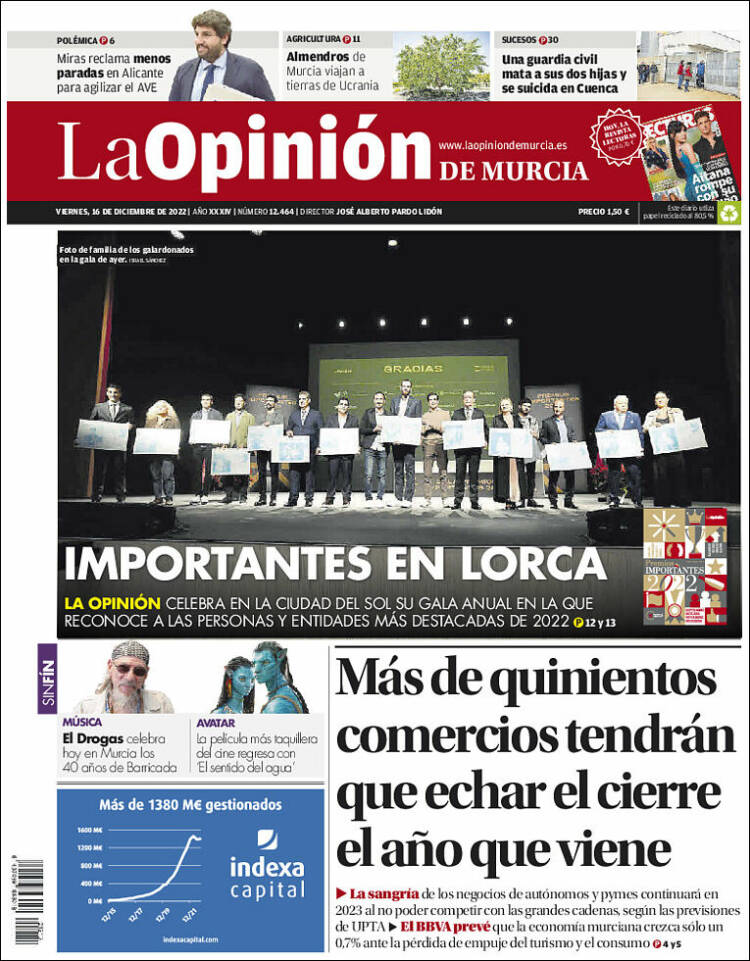 Portada de La Opinión de Murcia (Espa&ntilde;a)