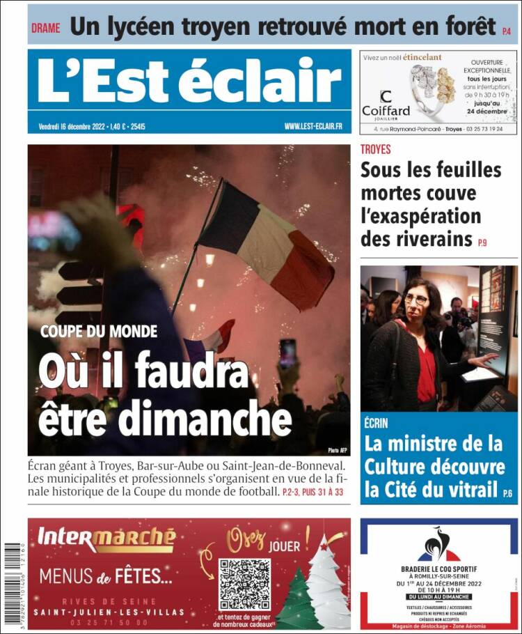Portada de L'Est Eclair (France)