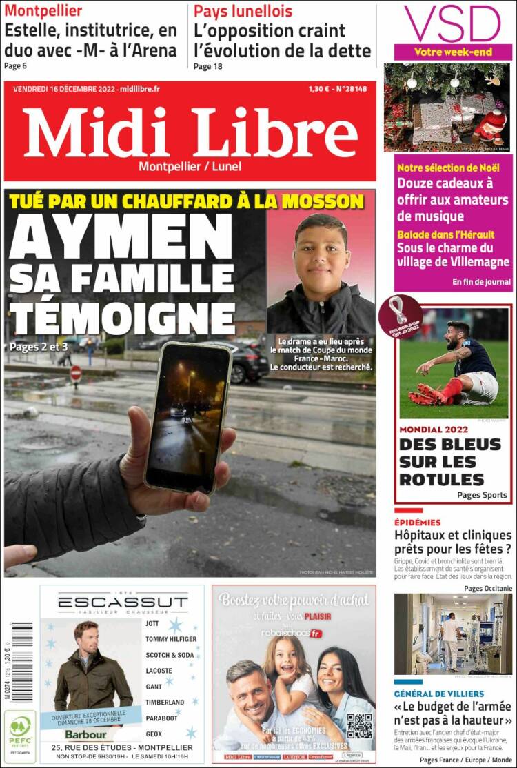 Newspaper Midi Libre (France). Newspapers In France. Friday's Edition ...