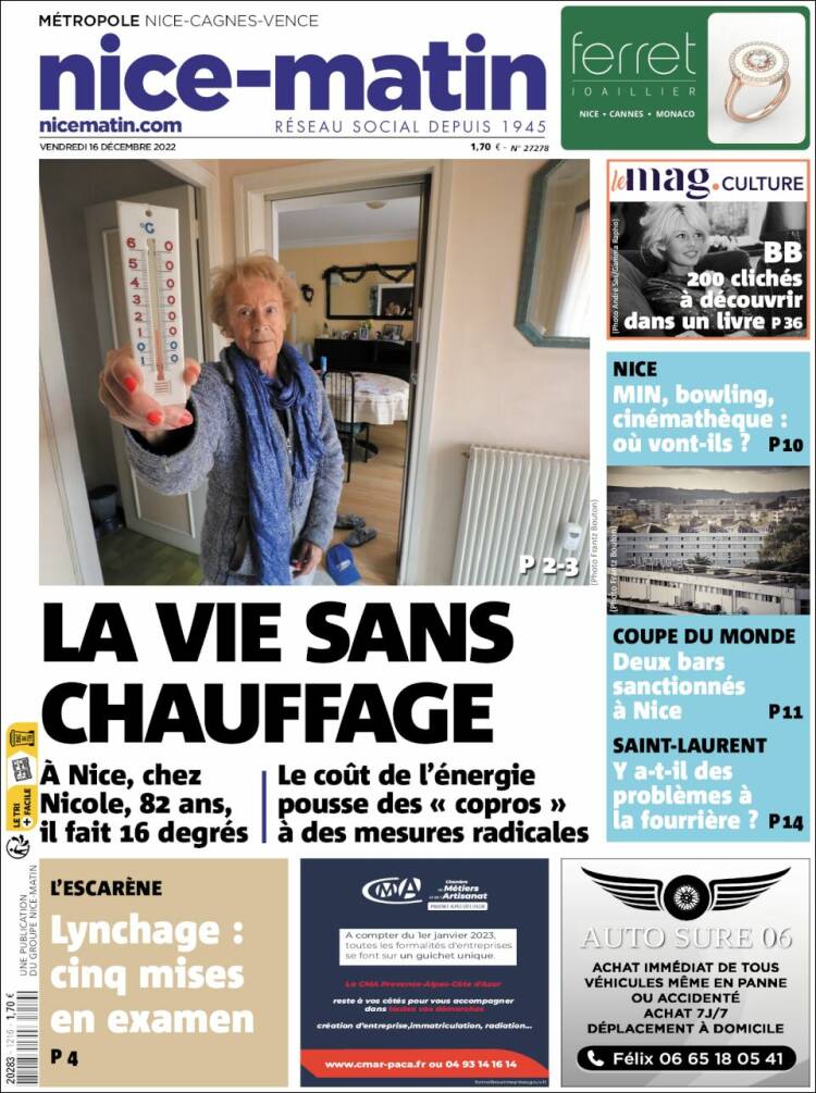 Portada de Nice-Matin (France)