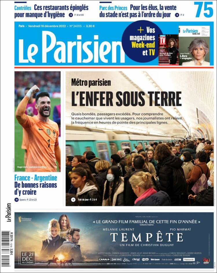 Portada de Le Parisien (France)