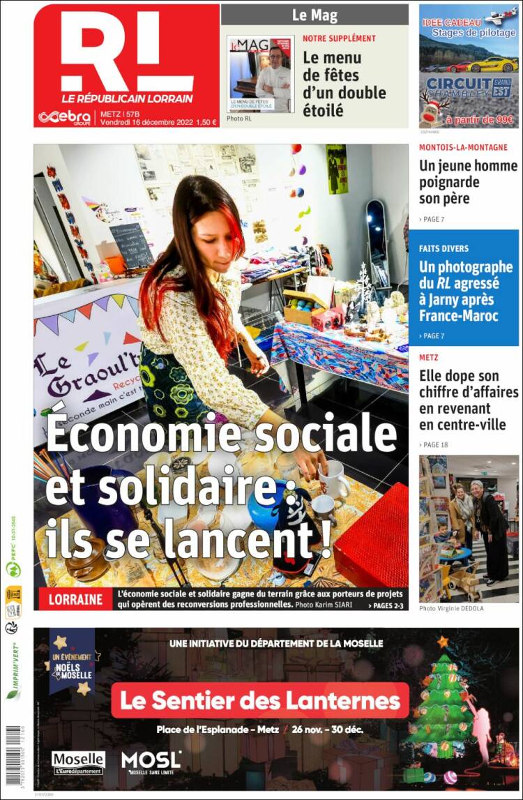 Portada de Le Republicain Lorrain (France)