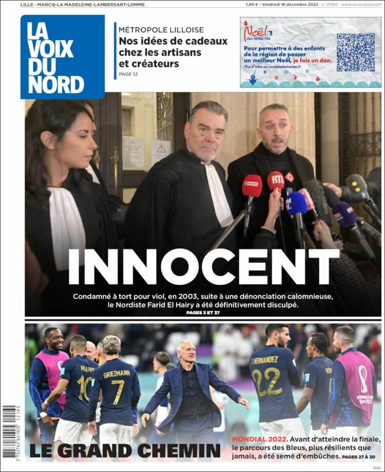 Portada de La Voix du Nord (France)