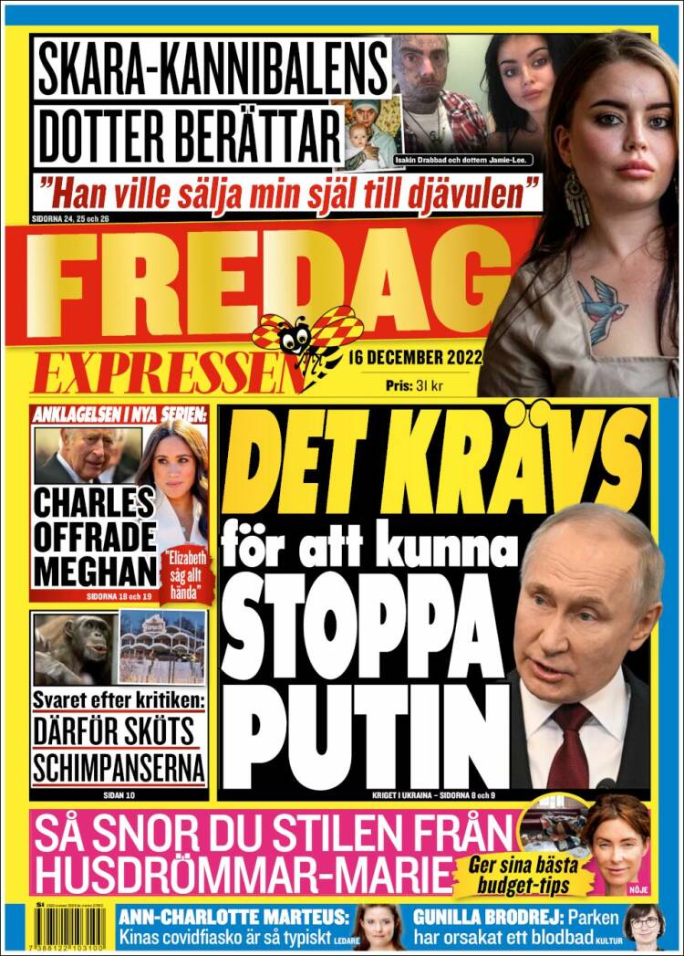 Portada de Expressen (Suecia)