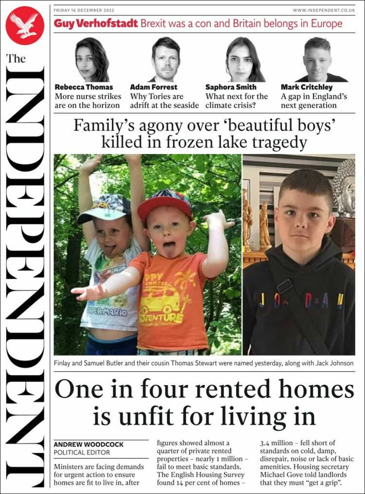 Portada de The Independent (United Kingdom)