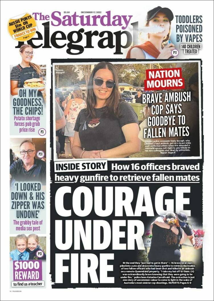 Portada de The Daily Telegraph (Australia)