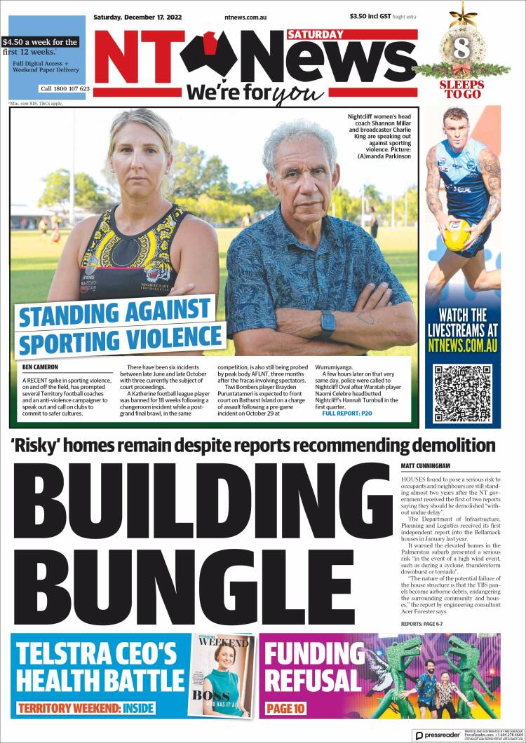 Portada de Northern Territory News (Australia)