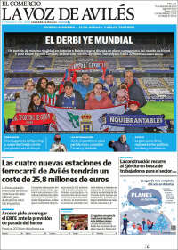 Portada de El Comercio - Avilés (España)