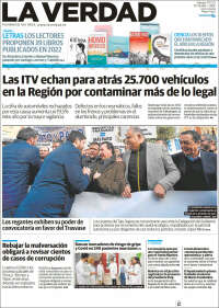 Portada de La Verdad de Murcia (España)