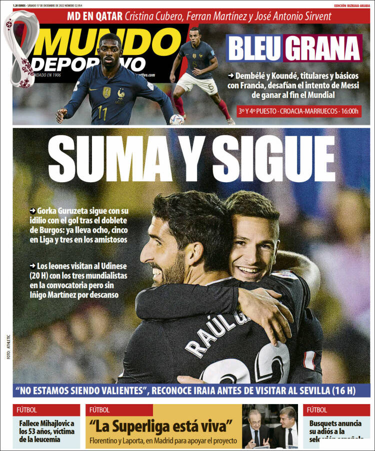 Portada de Mundo Deportivo Bizkaia (España)