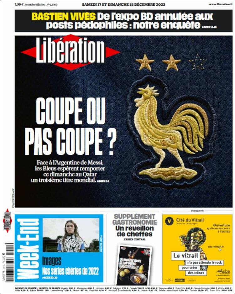 Portada de Libération (Francia)