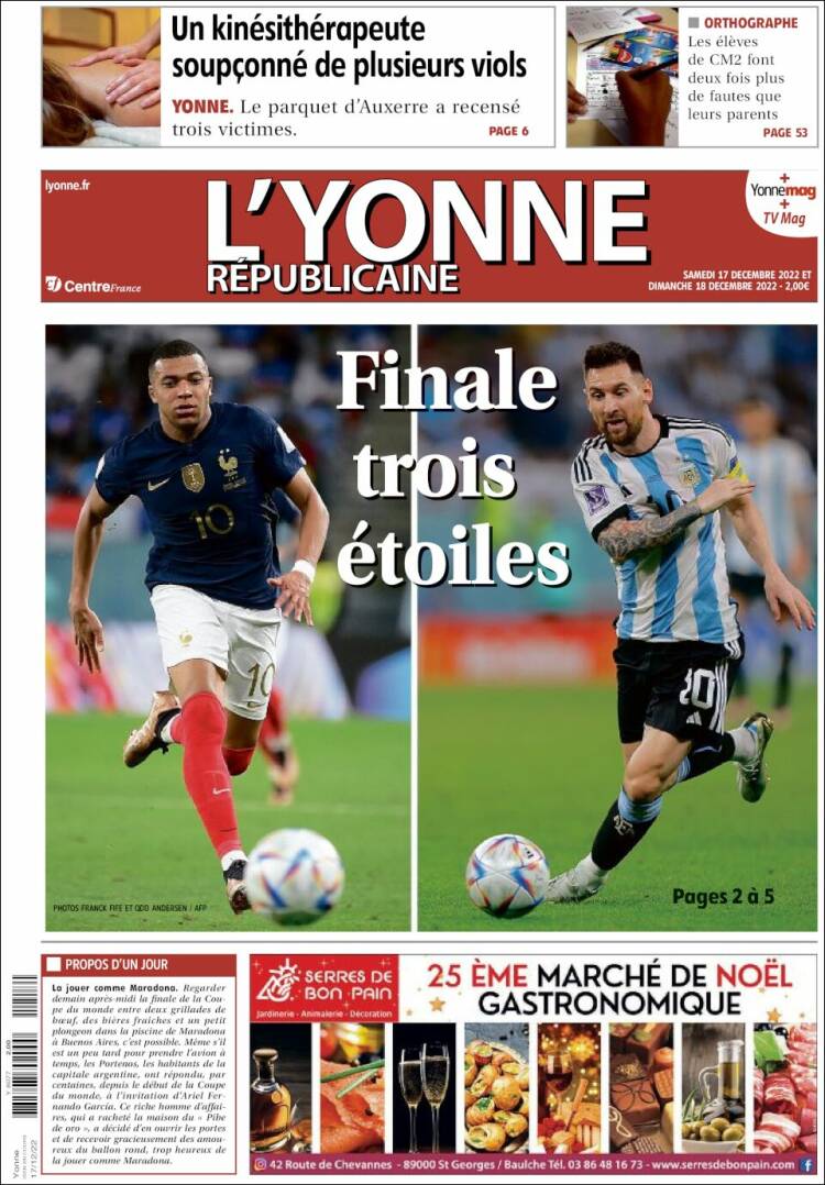 Portada de L'Yonne-Républicaine (Francia)