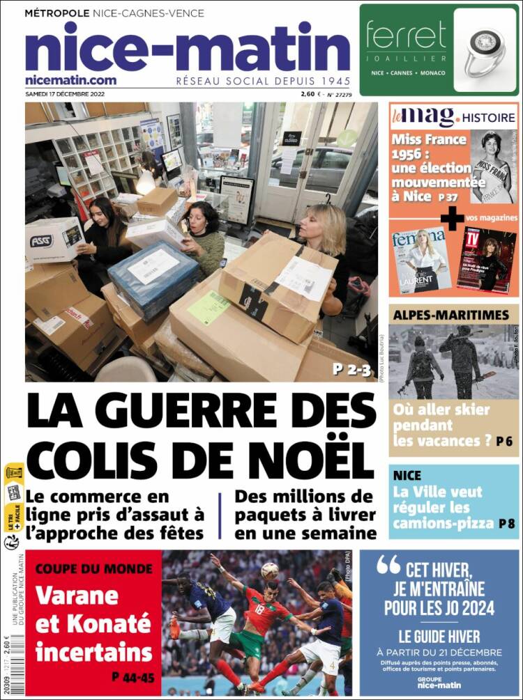 Portada de Nice-Matin (Francia)