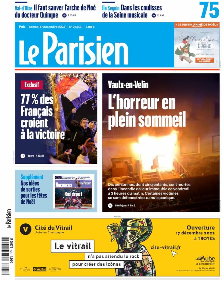 Portada de Le Parisien (Francia)