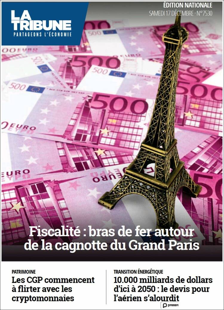 Portada de La Tribune (Francia)