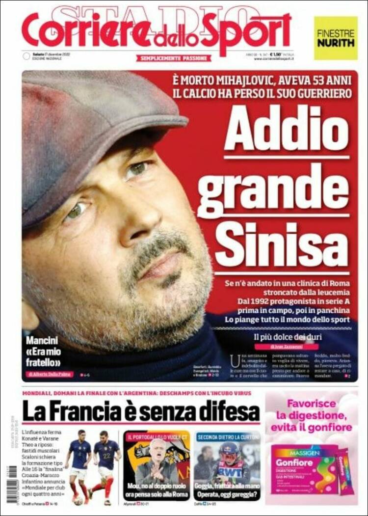 Portada de Corriere dello Sport (Italia)