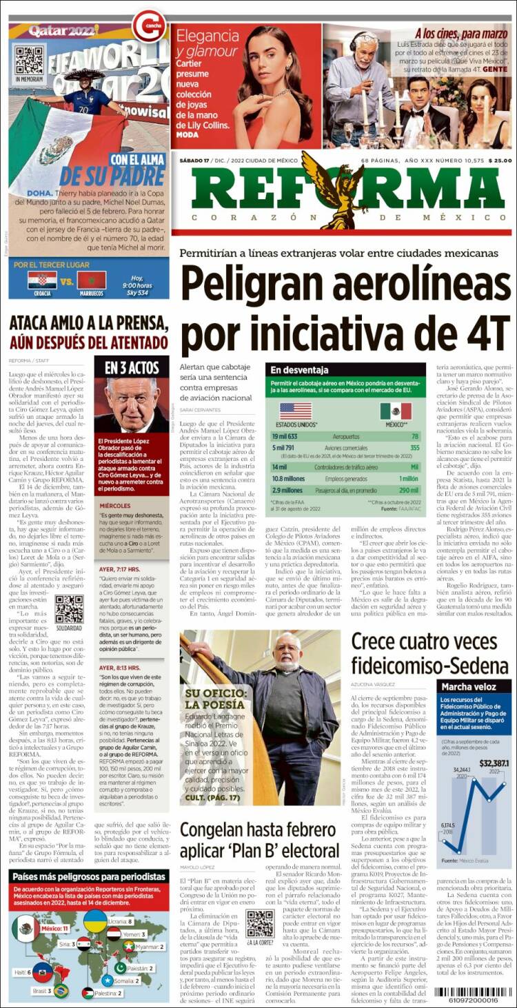 Portada de Reforma (M&eacute;xico)