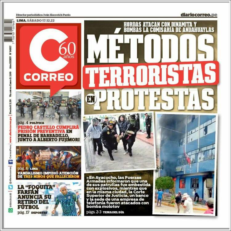Portada de Diario Correo (Per&uacute;)