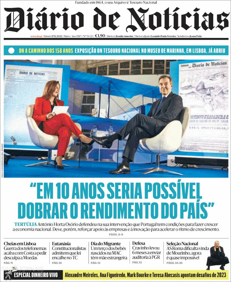 Portada de Diário de Noticias (Portugal)