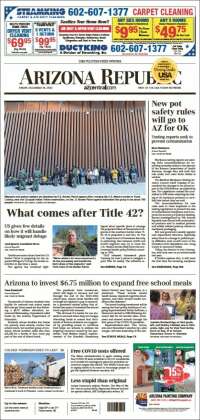 Portada de Arizona Republic News (USA)