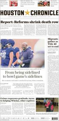 Portada de Houston Chronicle (USA)