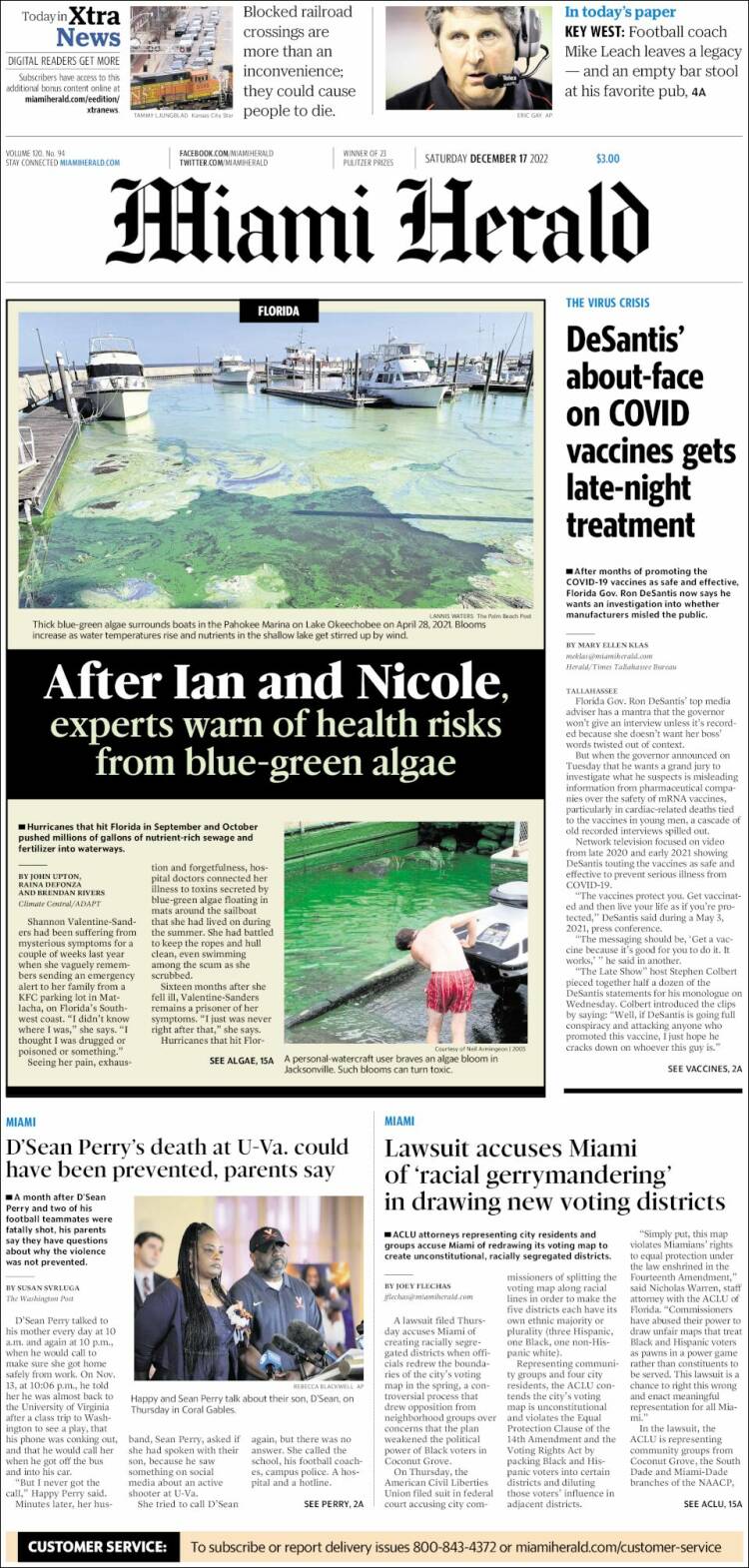 Portada de Miami Herald (USA)