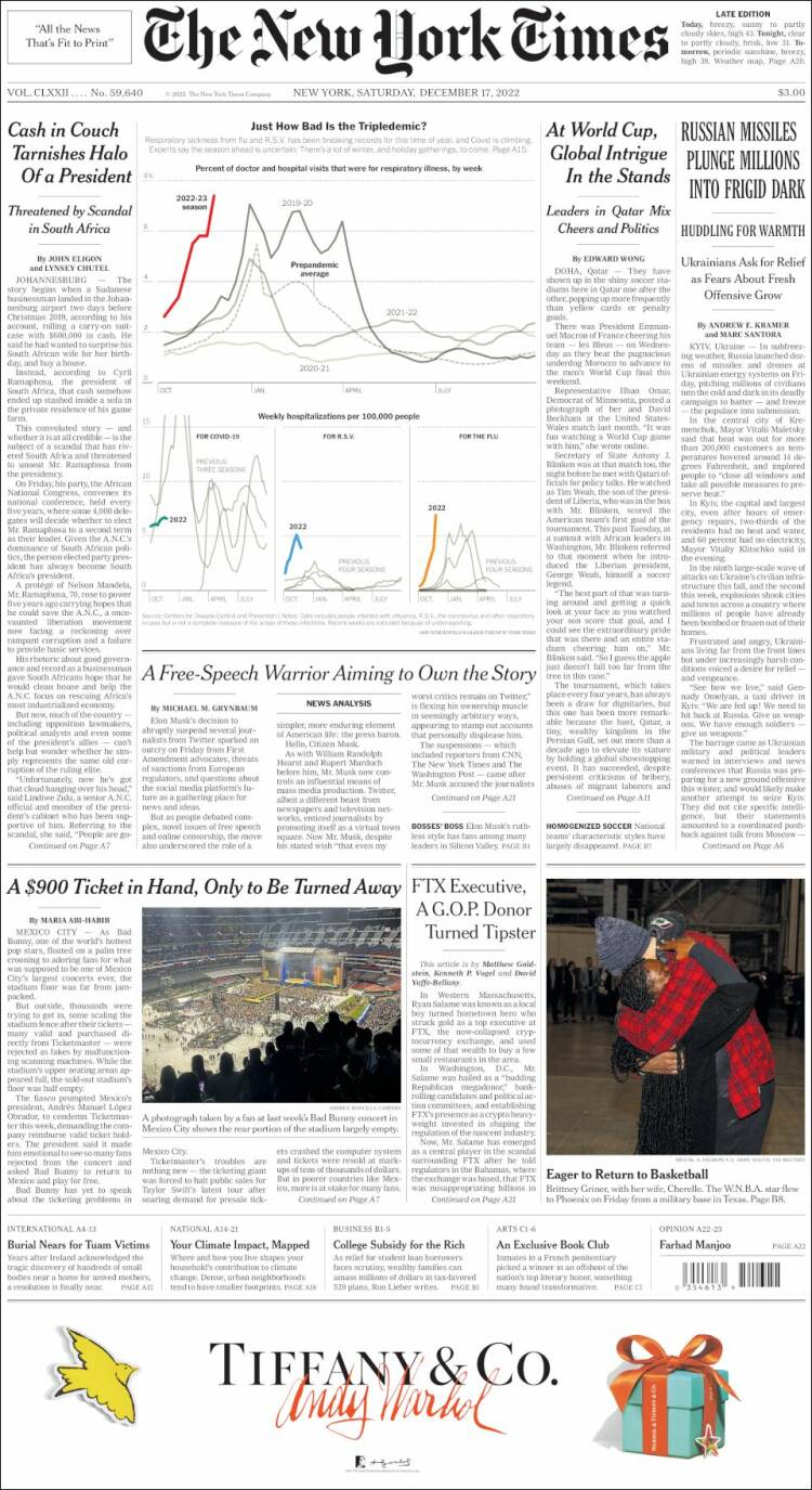 Portada de New York Times (USA)