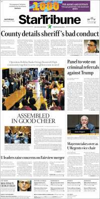 Portada de Star Tribune (USA)