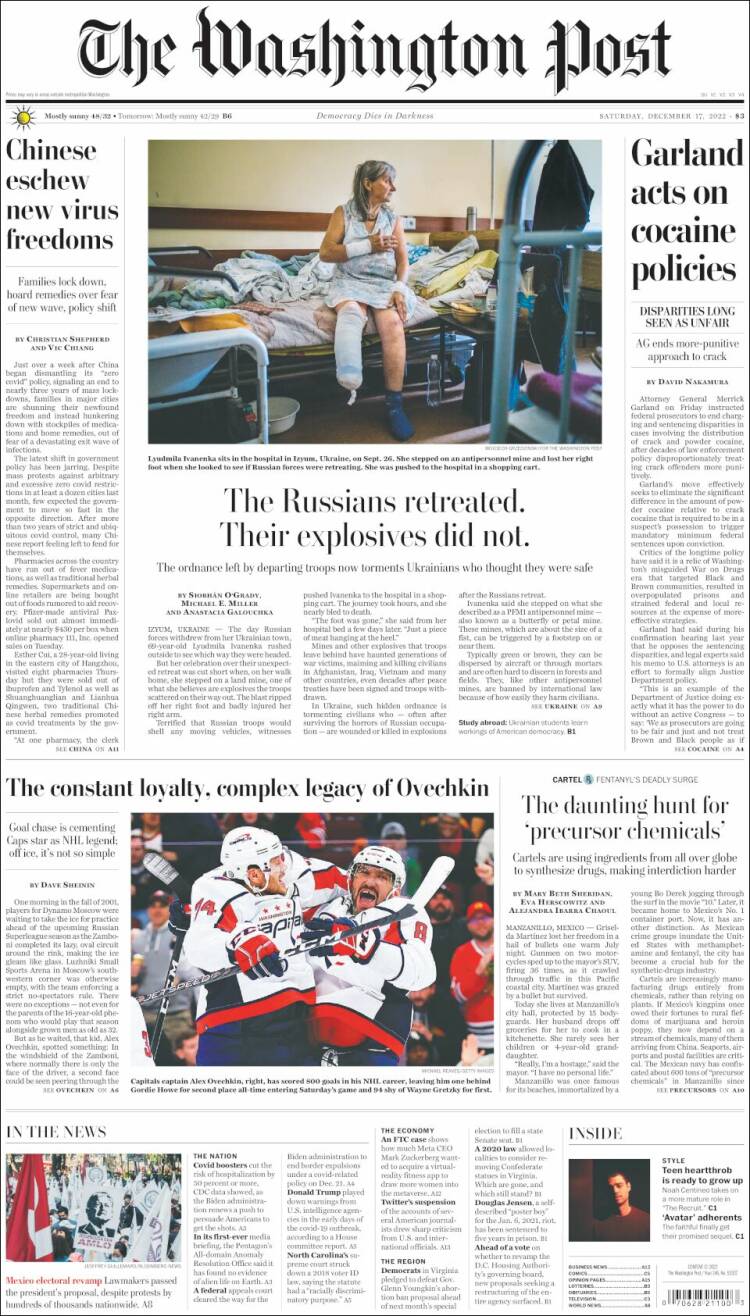 Portada de The Washington Post (USA)