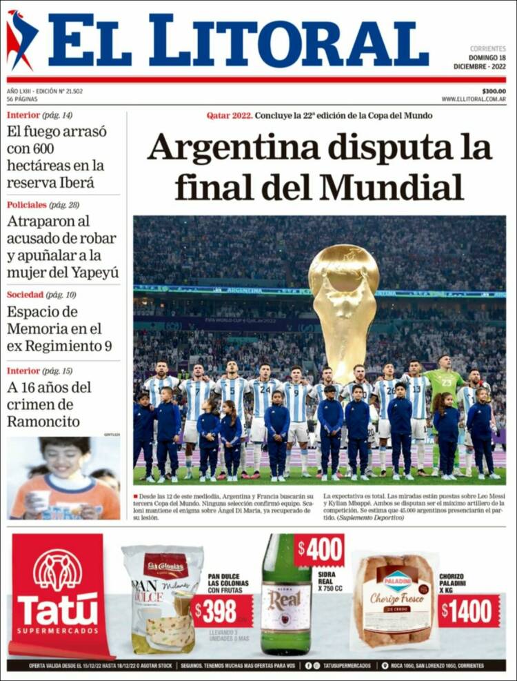 Portada de El Litoral Corrientes (Argentina)