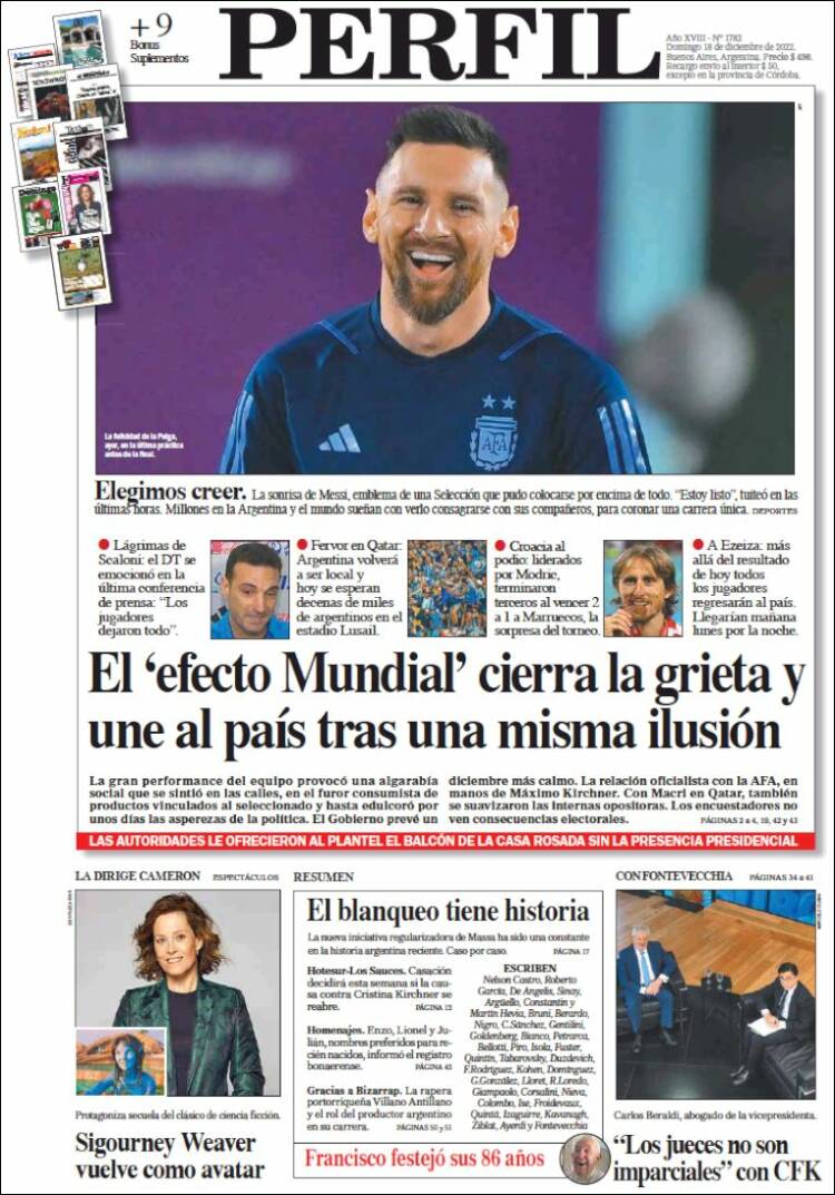 Portada de Diario Perfil (Argentina)