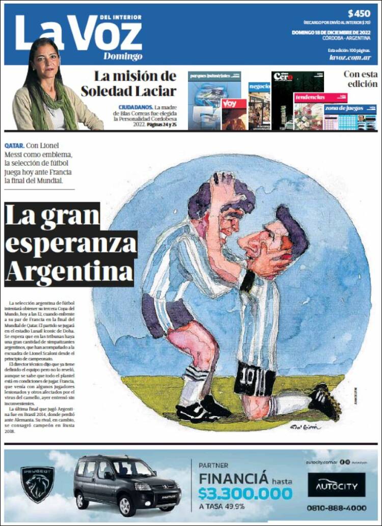 Portada de La Voz del Interior (Argentina)