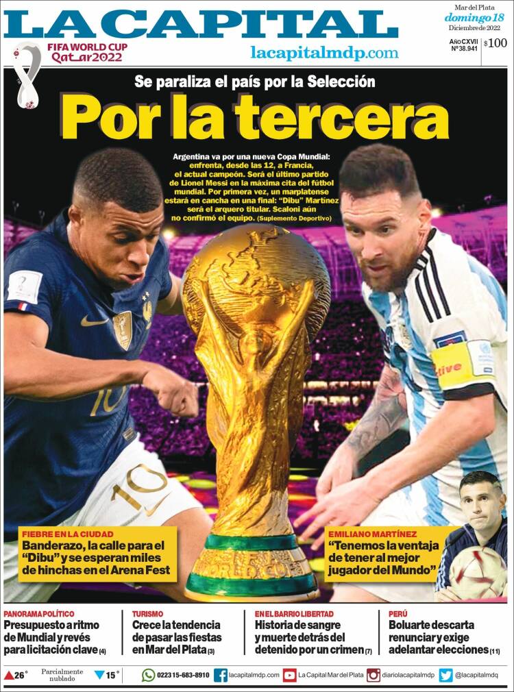 Portada de Diario La Capital - Mar del Plata (Argentina)