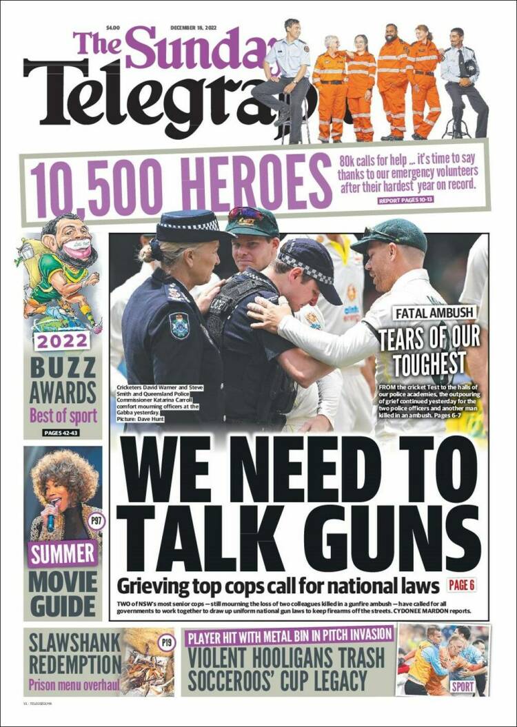 Portada de The Daily Telegraph (Australie)