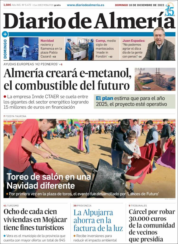 Portada de Diario de Almería (España)