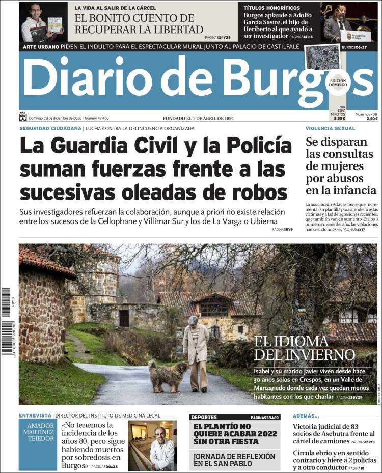 Portada de Diario de Burgos (España)