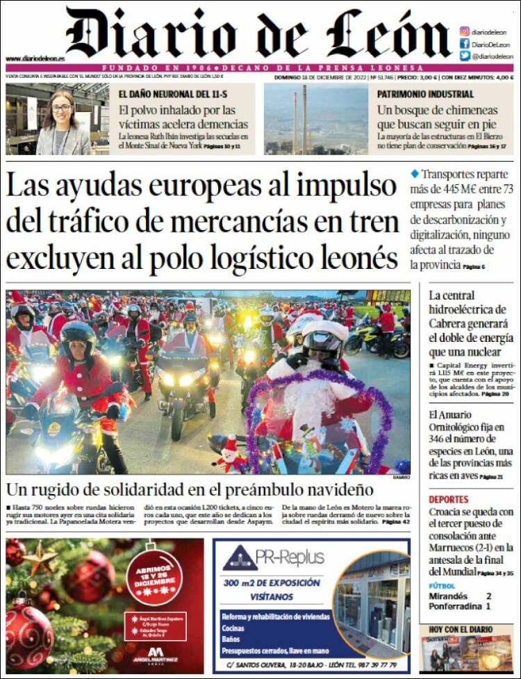 Portada de Diario de León (España)