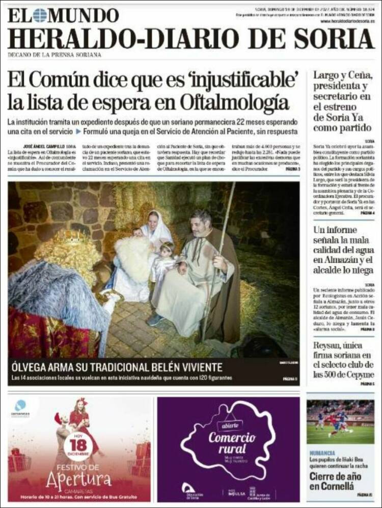 Periódico Diario De Soria (España). Periódicos De España. Edición De ...