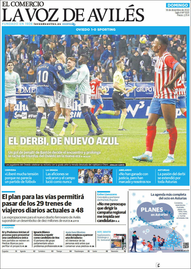 Portada de El Comercio - Avilés (España)