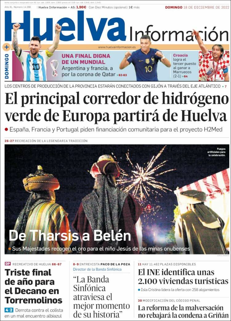 Portada de Huelva Información (España)