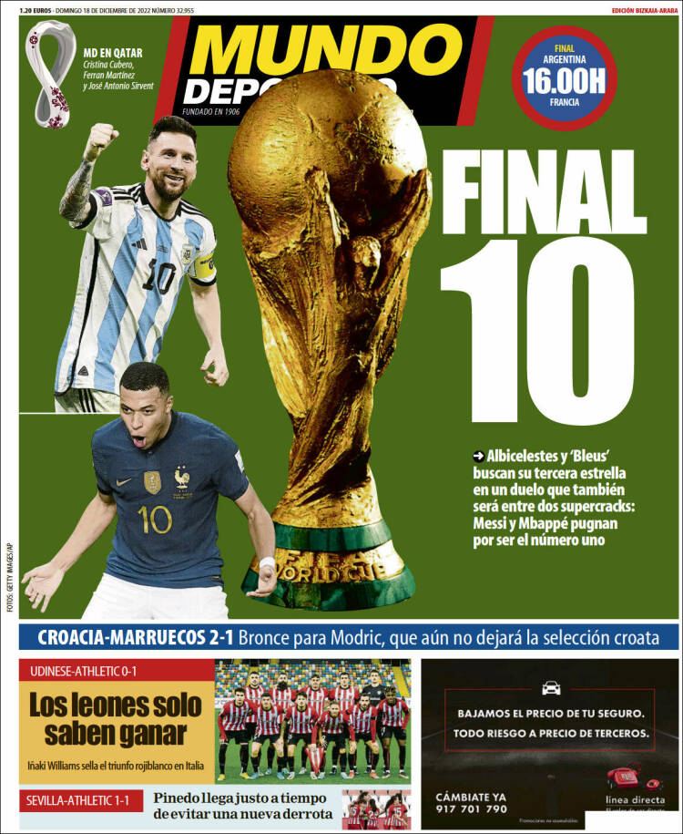 Portada de Mundo Deportivo Bizkaia (España)