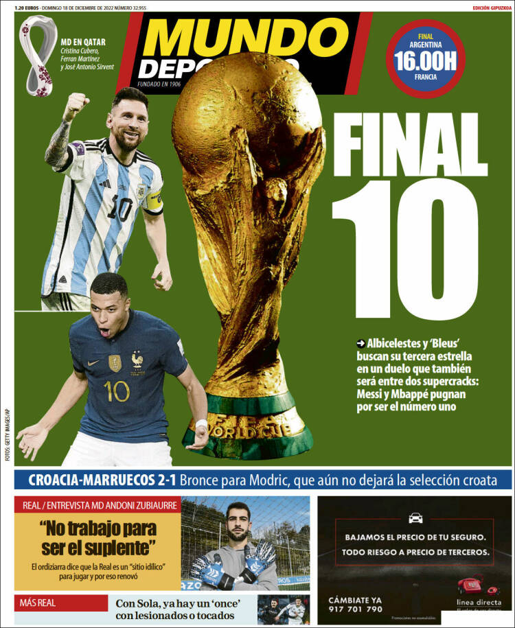 Portada de Mundo Deportivo Gipuzkoa (España)