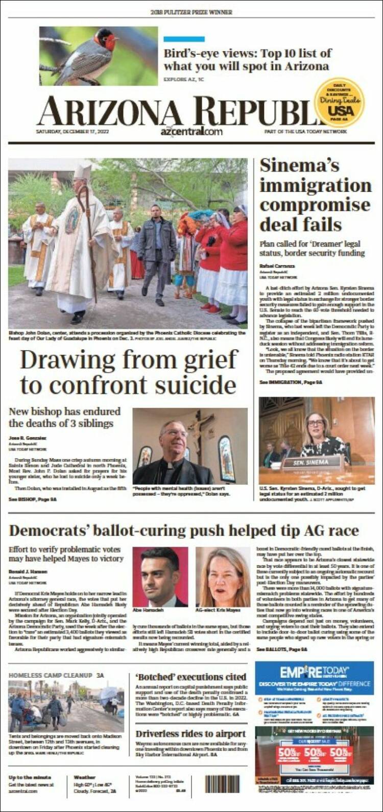 Portada de Arizona Republic News (USA)