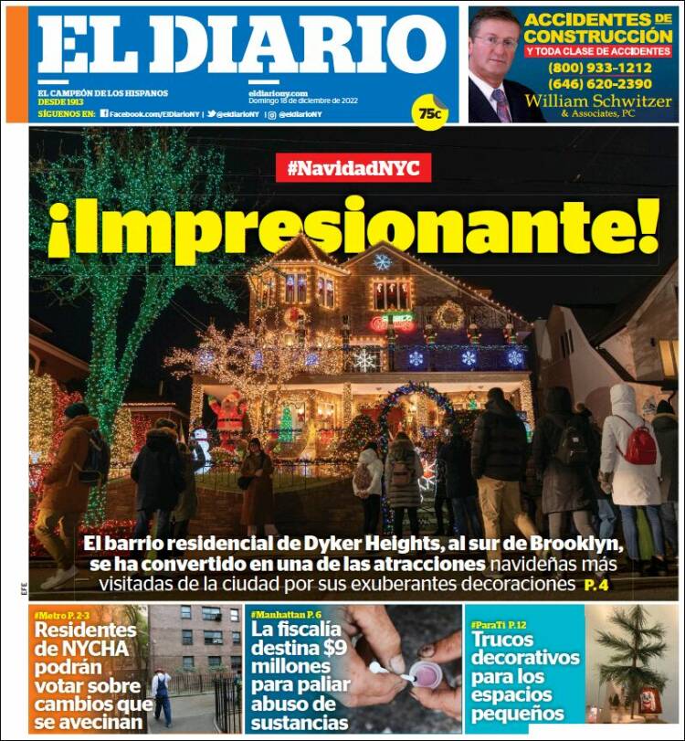 Portada de El Diario NY (USA)