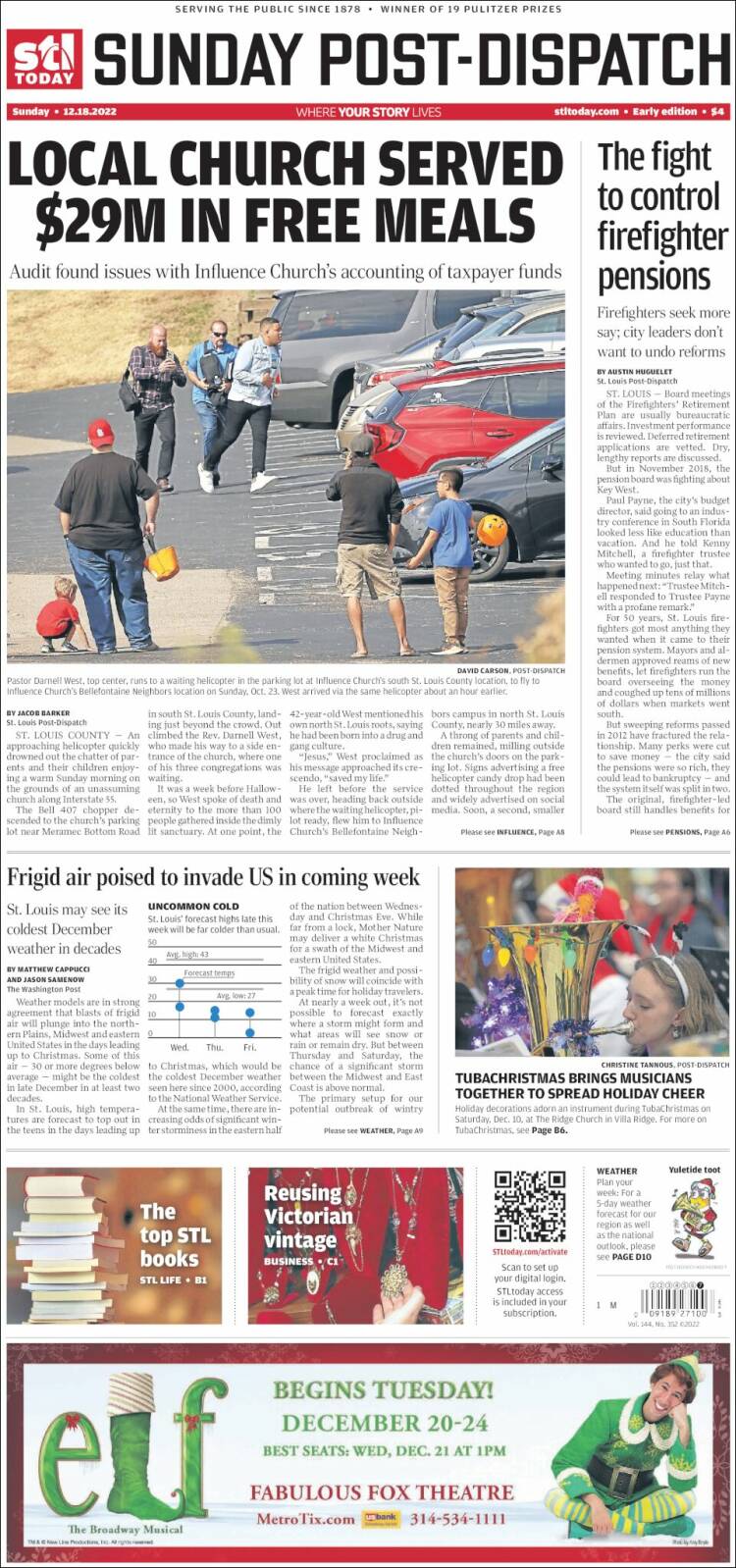 Portada de St. Louis Post-Dispatch (USA)