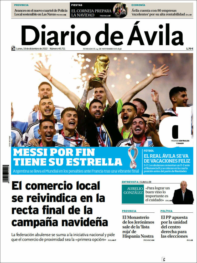 Portada de Diario de Ávila (Spain)