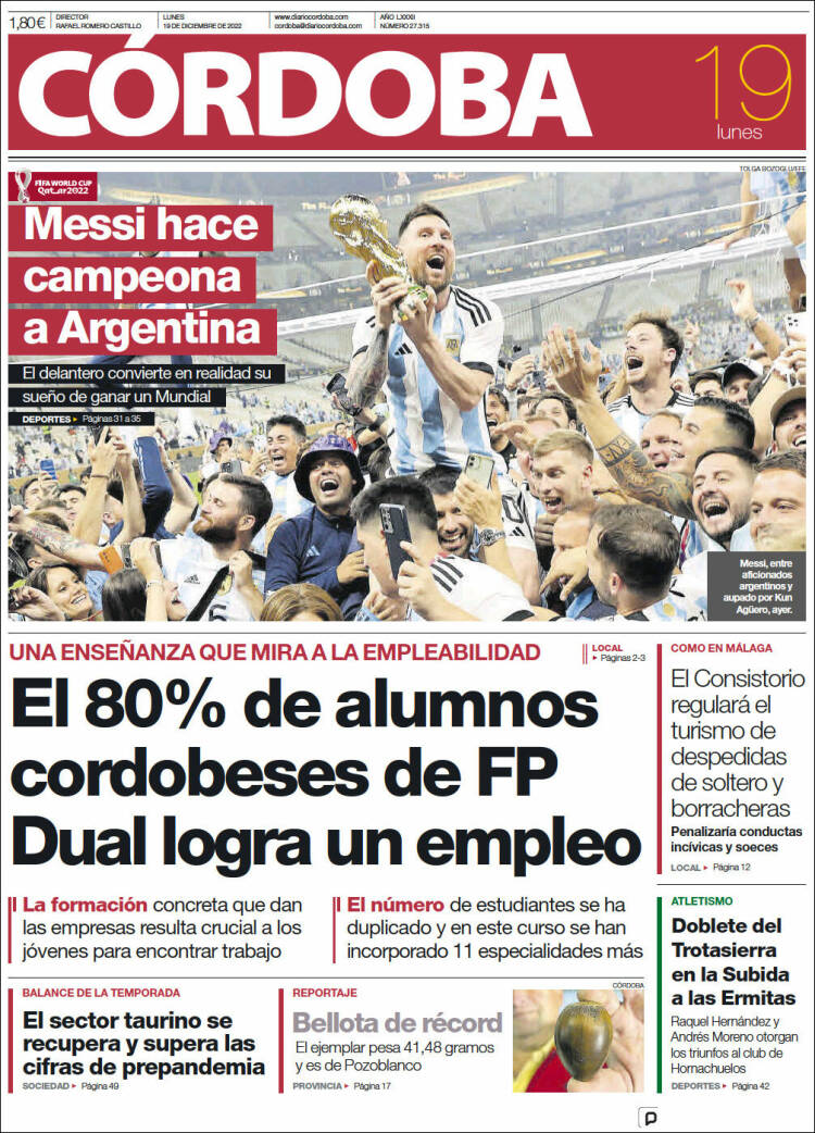 Portada de Diario de Córdoba (Espagne)